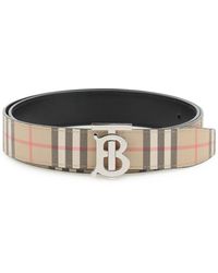 Save 52% Mens Accessories Belts Burberry Canvas Belts Beige in White for Men 