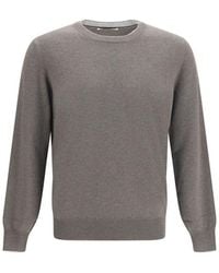Brunello Cucinelli - Gray Cashmere Sweater - Lyst