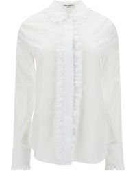 Saint Laurent - Ruffled Cotton-poplin Shirt - Lyst