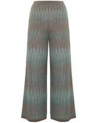 D.exterior - Patterned Viscose Trousers - Lyst