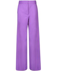 【送料&関税込】MSGM Flared Viscose Trousers Pants and shorts for women: casual, fashion - MSGM Official