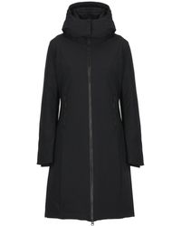 Save The Duck - Zip Up Hooded Long Coat - Lyst