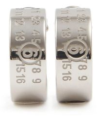 MM6 by Maison Margiela - Numeric Minimal Signature Hoop Earrings - Lyst