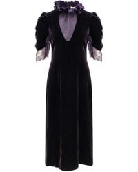 McQueen - Velvet Dress With Silk Lining - Lyst