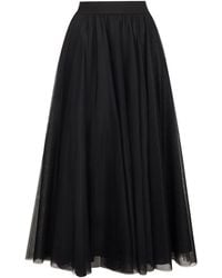 Blanca Vita - Onyx Tulle Gerby Long Wide Skirt - Lyst