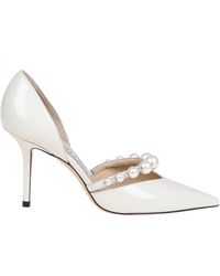 Jimmy Choo - Aurelie 85 Patent Leather Pumps With Applied Pearls - Lyst