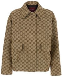 Gucci - Jacket With Gg Motif, Cotton Coat - Lyst