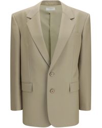 Saint Laurent - Single-Breasted Jacket Wool And Silk Fleece Ovis Aries; Blazers & Vests - Lyst
