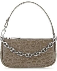 BY FAR - Dove Leather Mini Rachel Handbag - Lyst