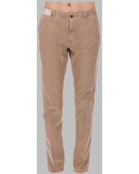 Incotex - Trousers With Logo Patch Cotton - Lyst