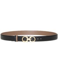 Ferragamo - Caraway Seed Leather Gancini Reversible Belt - Lyst