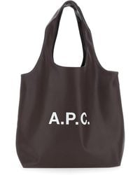 A.P.C. - 'Ninon' Tote Bag With Logo Print - Lyst