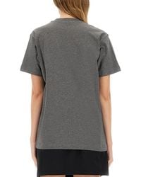 Moschino - T-Shirt With Embroidered Logo Cotton T-Shirts And Polos - Lyst