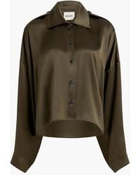 KHAITE - Top Bodine En Cuir Dark - Lyst