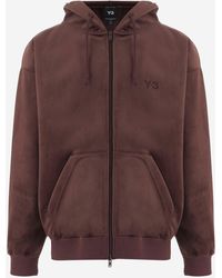 adidas - Hooded Zip-Up Sweatshirt Ribbed Velvet Recycled Polyester Sweatshirts - Lyst