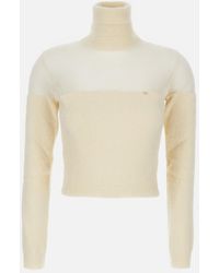 Elisabetta Franchi - Turtleneck With Brushed Insert - Lyst