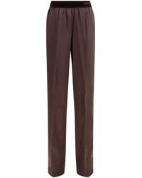 Tom Ford - Stretch Silk Satin Pants Silk; Elastane - Lyst