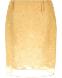 Marni - Floral Jacquard With Semi-Transparent Finish Skirt - Lyst
