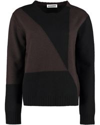 Jil Sander - Crew-Neck Geometric Wool Sweater - Lyst