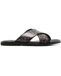 Ferragamo - Gancini Crossover Strap Sandals - Lyst
