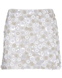 P.A.R.O.S.H. - Sequin-embellished Straight Hem Mini Skirt - Lyst