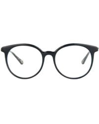 Chloé - Chloe Eyeglasses Round Full Rim, Shiny Dark Frame And Clear Demo Lens Ch0006O006 - Lyst