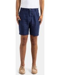 Sease - Pleated Linen And Cotton Shorts Trousers - Lyst