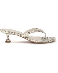 AMINA MUADDI - Snake-Print Juliette Thong Sandals - Lyst