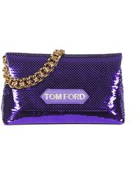 Clutch de satén adornado Tom Ford de Raso de color Negro carteras y bolsos de fiesta de Mujer Bolsos de Bolsos de mano 