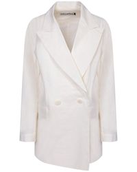 Issey Miyake - Shaped Membrane Double-Breasted Tailored Blazer - Lyst