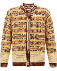 Bode - Marzipan Cardigan Wool Sweater, Cardigans - Lyst