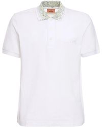 Missoni - White Cotton Jersey Polo Shirt - Lyst