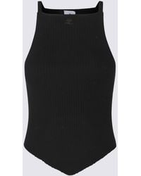 Courreges - Fitted Ribbed Tank Top With High Neckline - Lyst