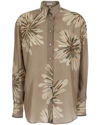 Brunello Cucinelli - Shirt With All-Over Print - Lyst