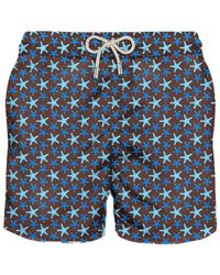 Mc2 Saint Barth - Light Fabric Swim Shorts With Star Print - Lyst