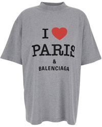 Balenciaga - Crewneck T-Shirt With Maxi Logo Print On The Front In - Lyst