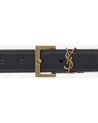 Saint Laurent - Belt Cassandre Leather Calfskin - Lyst