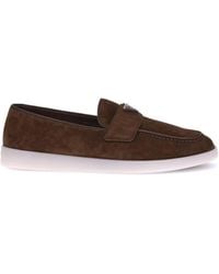 Prada - Suede Loafers - Lyst