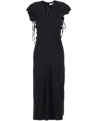 Tela - Long Dress With V-Neck And Side Draping - Lyst