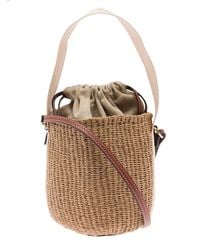 Chloé - Handbag Woody Raffia Paper Shoulder Bags - Lyst