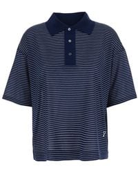 Ami Paris - Polo Shirt With Striped Motif And Embroidered Ami De Coeur Logo On The Front - Lyst