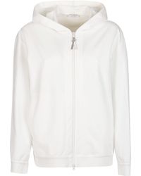 Brunello Cucinelli - Natural Cotton Zip Hoodie - Lyst