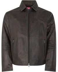 DIESEL - Diesel Cow Leather Jacket - Lyst