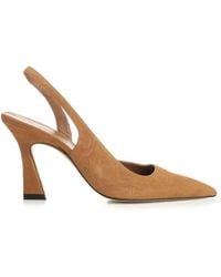 Stuart Weitzman - Vinnie 85 Suede Slingbacks Pumps - Lyst