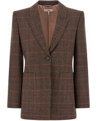Chloé - Check Wool Blazer Blazers - Lyst