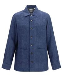Brunello Cucinelli - Blue Linen Blouse - Lyst