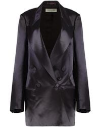 Dries Van Noten - Jacket Satin Double-Breasted Viscose Blazers - Lyst