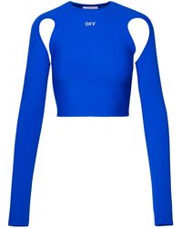 Off-White c/o Virgil Abloh - Blue Polyamide Blend Sweater - Lyst
