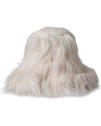 Dolce & Gabbana - Acrylic Fur Bucket Hat Modacrylic Polyester - Lyst