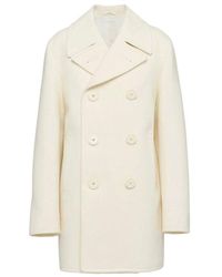 Prada - Double-Breasted Wool Peacoat - Lyst